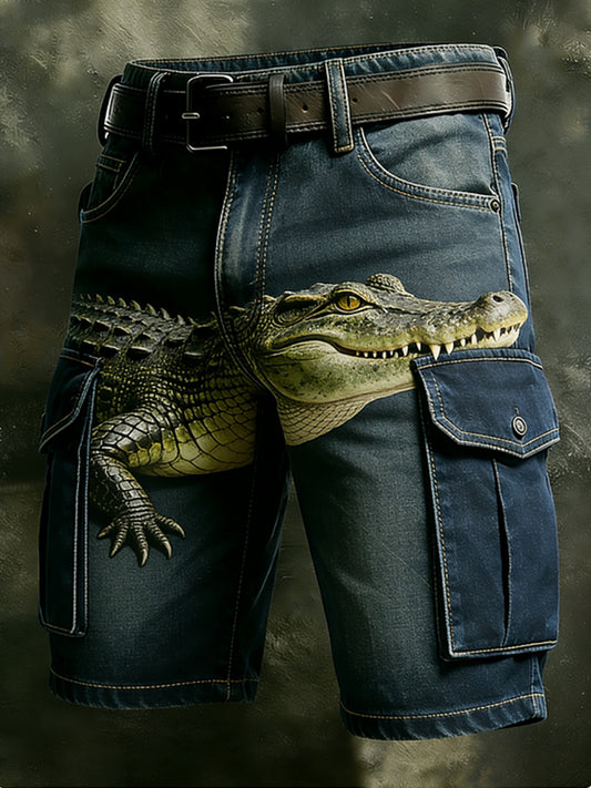 Hommes Rétro Vacances Business Animal Art Imprimer Shorts Décontractés