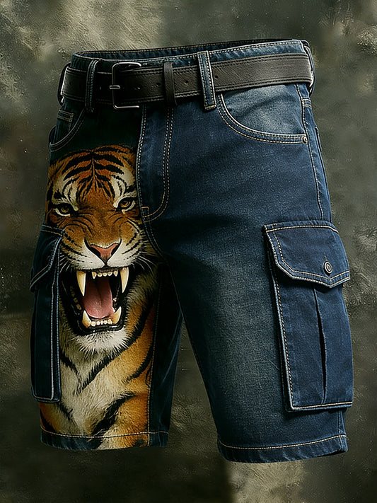 Hommes Rétro Vacances Business Animal Art Imprimer Shorts Décontractés