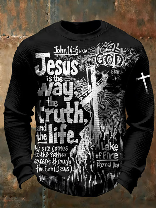 Sweat-shirt décontracté rétro à imprimé de foi