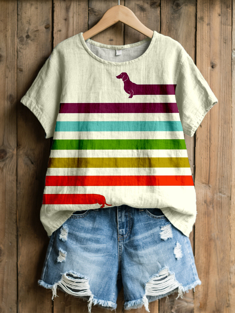 Blouse col de poupée à manches courtes pour femmes