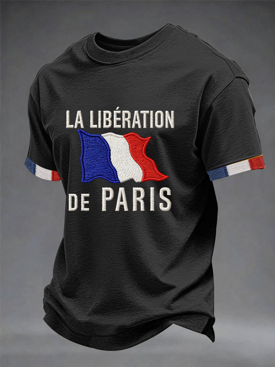 T-shirt à manches courtes La Libération de Paris pour hommes