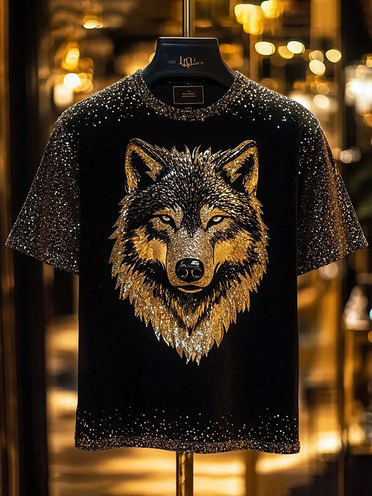 Mode Tendance Personnalité Loup Imprimer T-Shirts Hommes