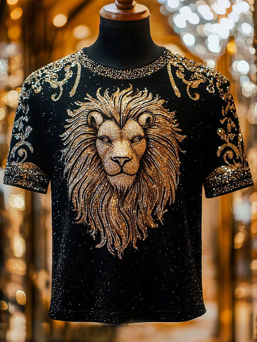 T-shirts à la mode et personnalisés du lion des hommes