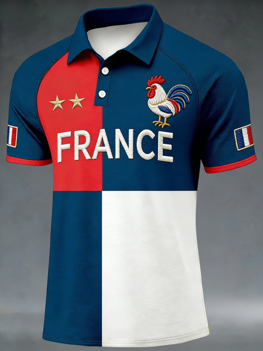 Polo imprimé à thème football pour hommes