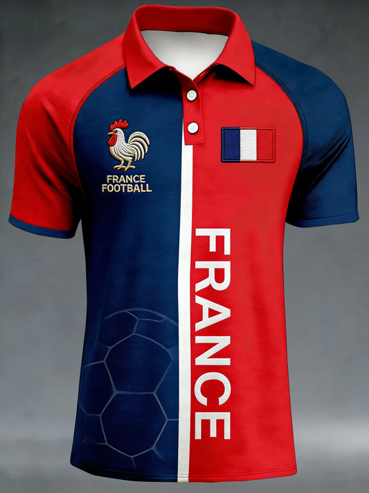 Polo imprimé à thème football pour hommes