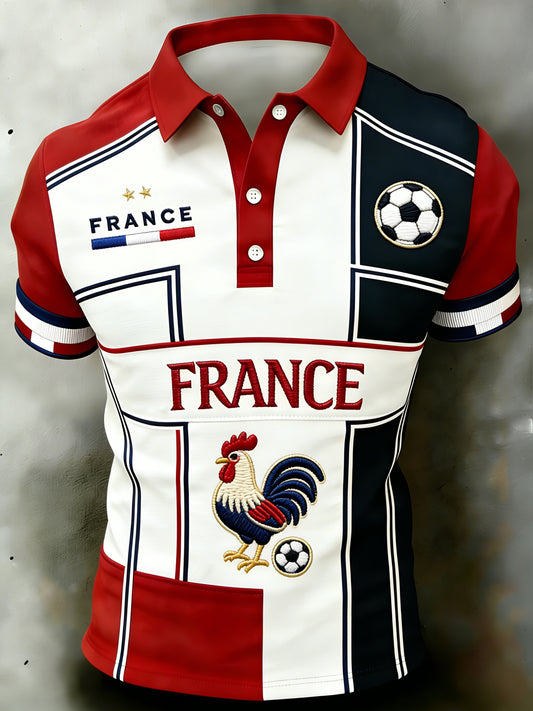 Polo Homme Imprimé Thème Football