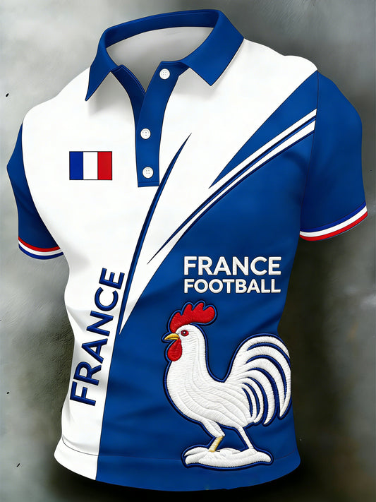 Polo imprimé à thème football pour hommes