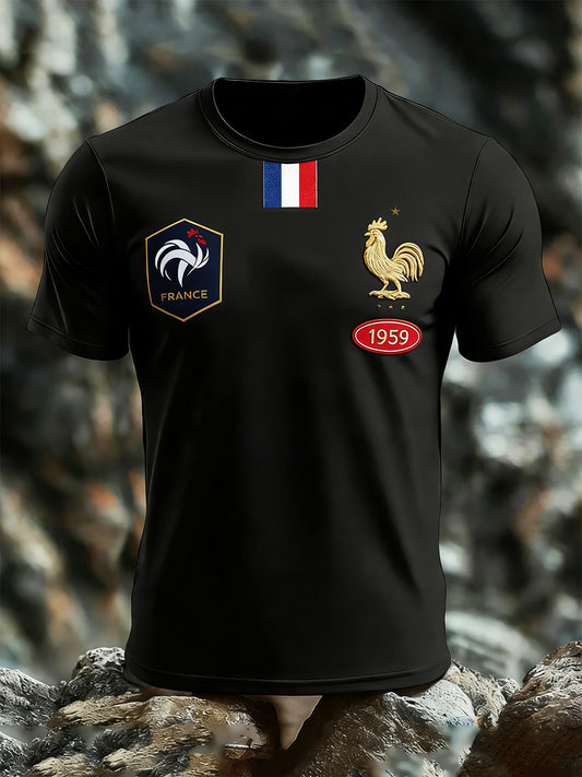 T-shirt décontracté style rétro rugby français