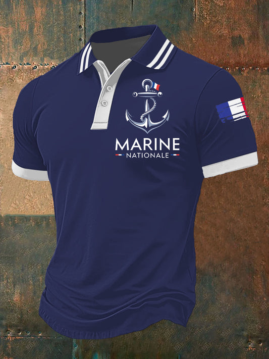 T-shirt à manches courtes Marine nationale pour hommes