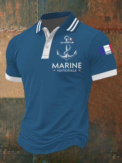 T-shirt à manches courtes Marine nationale pour hommes