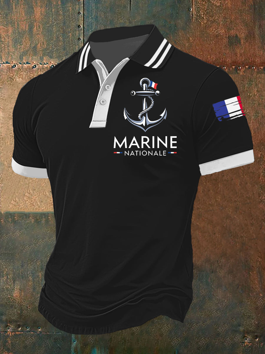 T-shirt à manches courtes Marine nationale pour hommes