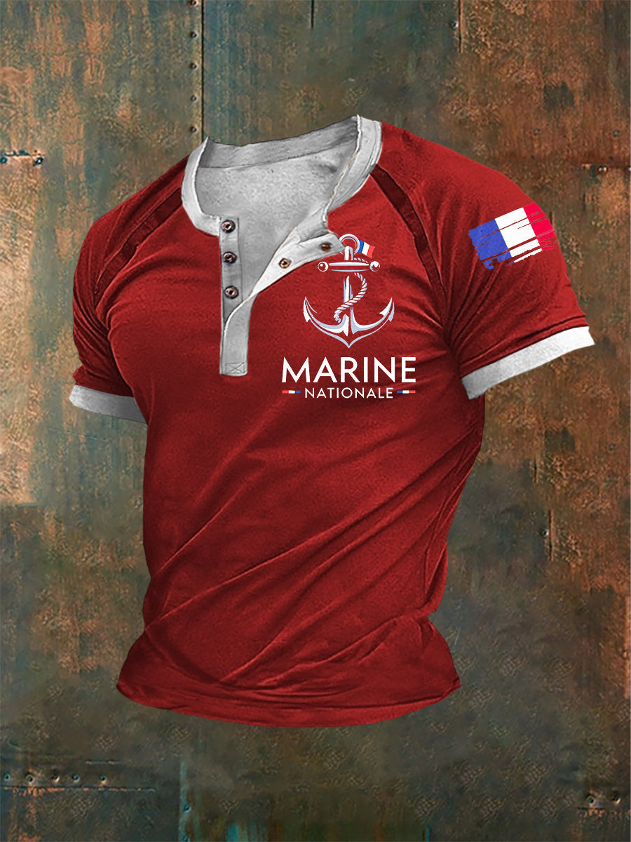 T-shirt à manches courtes Marine nationale pour hommes