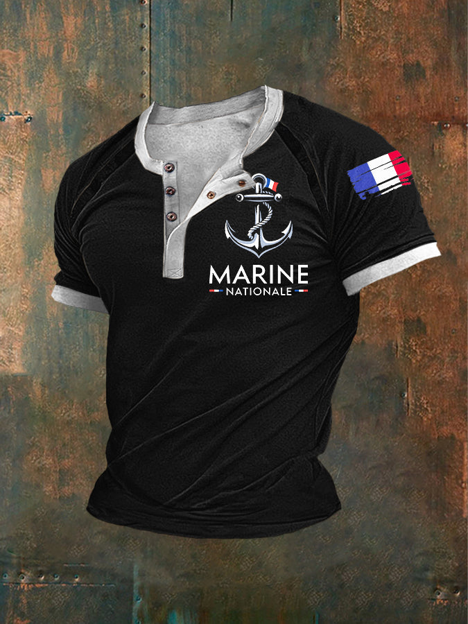 T-shirt à manches courtes Marine nationale pour hommes