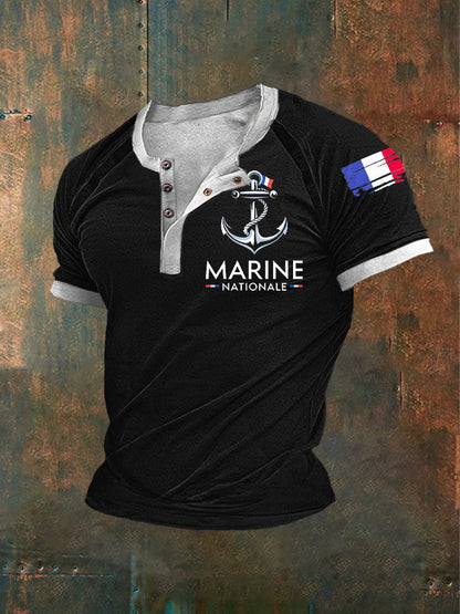 T-shirt à manches courtes Marine nationale pour hommes