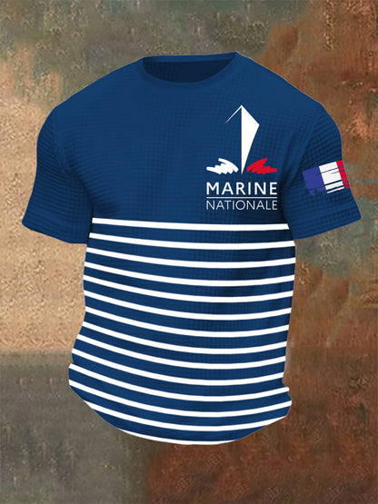 T-shirt à manches courtes Marine nationale pour hommes