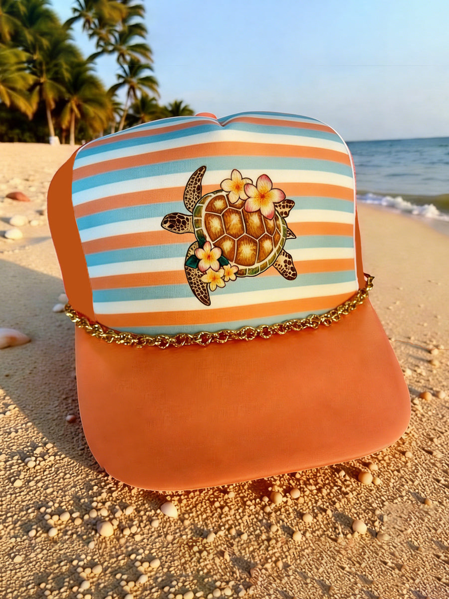 Chapeau unisexe mignon avec imprimé tortue de mer