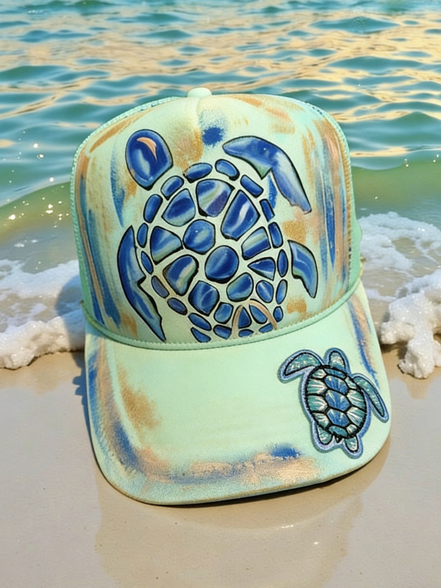 Chapeau unisexe à imprimé tortue de mer mignonne