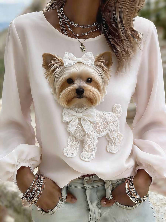 Haut décontracté élégant à imprimé animalier pour femme