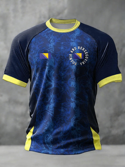 T-shirt à manches courtes Bosnia ZMAJEVI Football Lover Printed pour homme