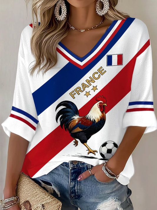 T-shirt France Football Waffle Femme