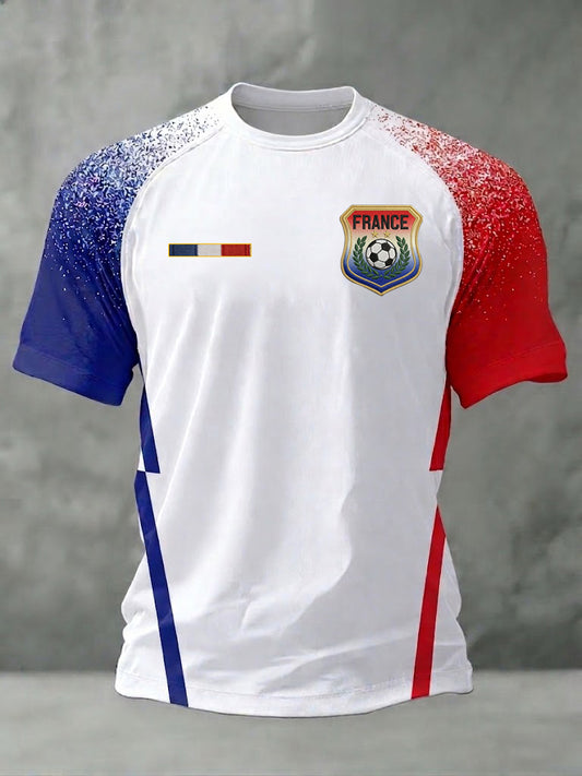 T-shirt imprimé football français pour hommes