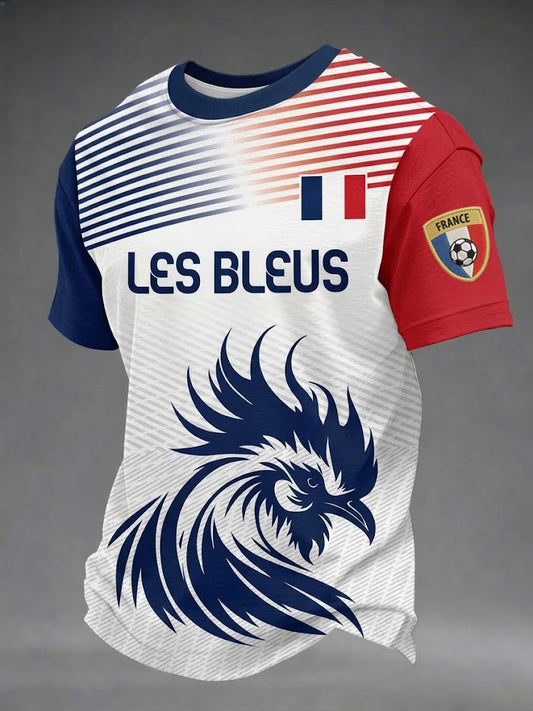 T-shirt imprimé football français pour hommes