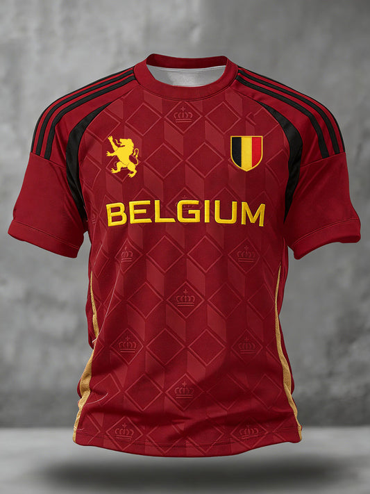 T-shirt imprimé pour hommes, amoureux du football belge