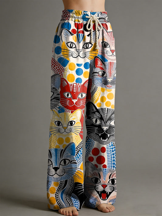 Pantalon Animal Art Print Femme