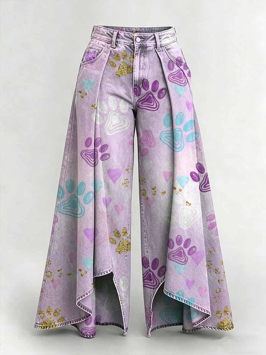 Pantalon long décontracté à imprimé animalier pour femme