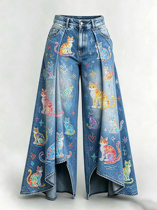 Pantalon long décontracté à imprimé animalier pour femme