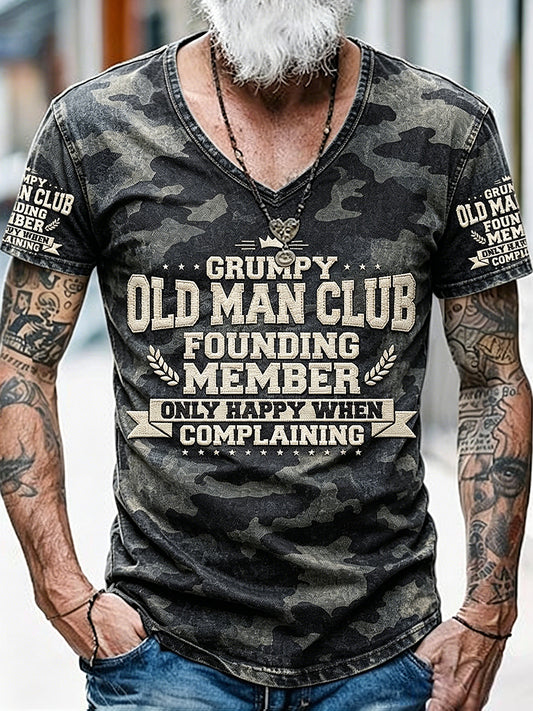 Club des vieux cochons T-shirt ample à manches courtes imprimé style vintage