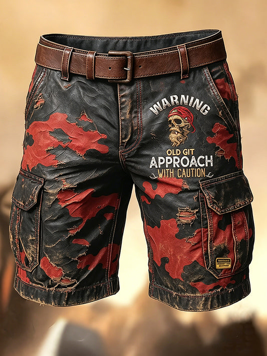 Shorts décontractés avec impression artistique pour hommes, style rétro, vacances, business, Old Fuckers Club