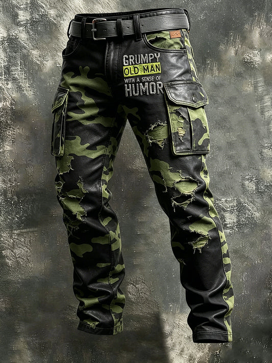 Imprimé artistique pour hommes, style rétro, vacances, business, Old Fuckers Club, pantalon décontracté pour le travail