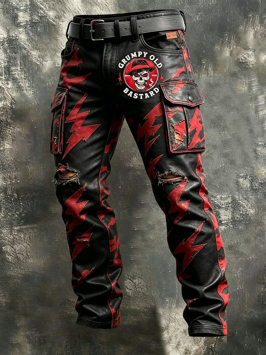 Imprimé artistique pour hommes, style rétro, vacances, business, Old Fuckers Club, pantalon décontracté pour le travail