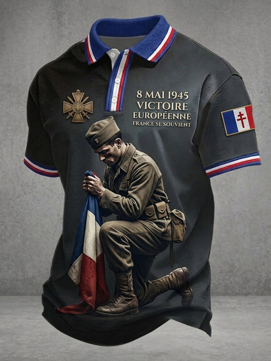 T-shirt pour hommes avec imprimé de la Journée VE française