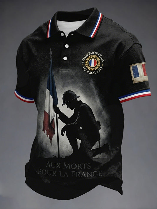 T-shirt pour hommes avec imprimé de la Journée VE française