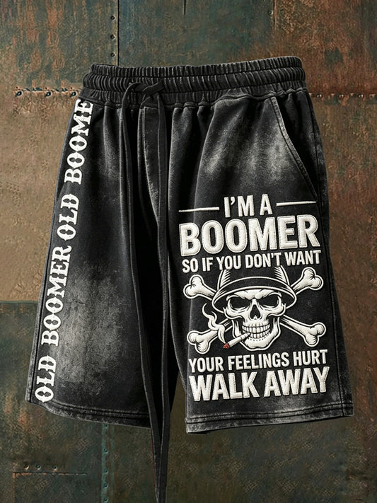 Shorts à cordon pour hommes, style vieux grognon