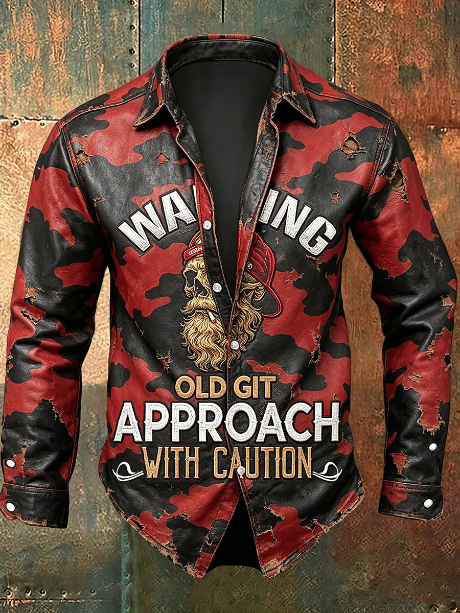 Chemise à manches longues décontractée Old Fuckers Club pour hommes