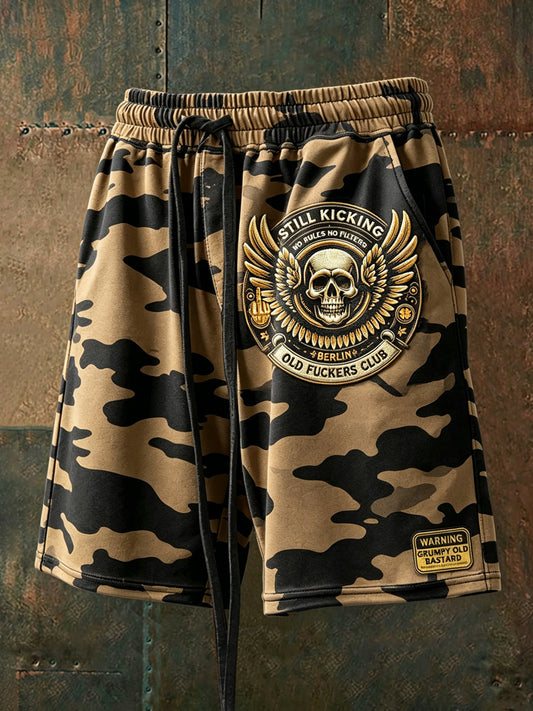 Short décontracté Old Fuckers Club Print pour homme