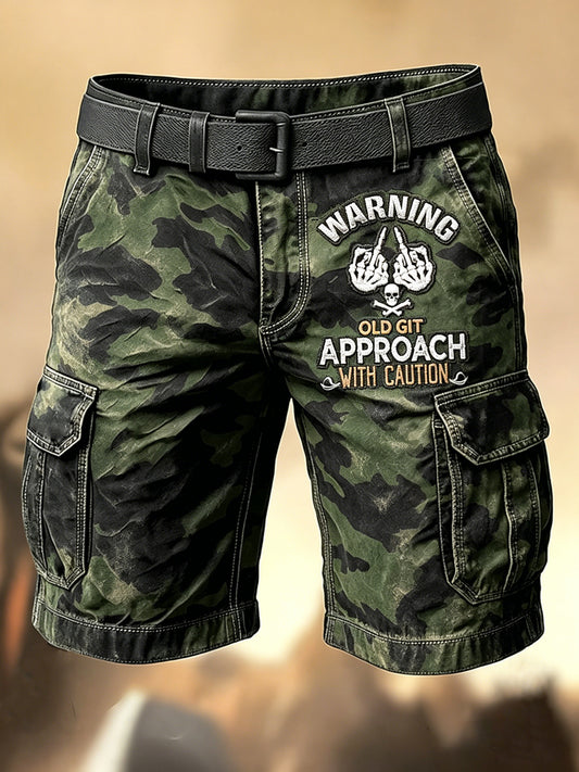Shorts décontractés avec impression artistique pour hommes, style rétro, vacances, business, Old Fuckers Club