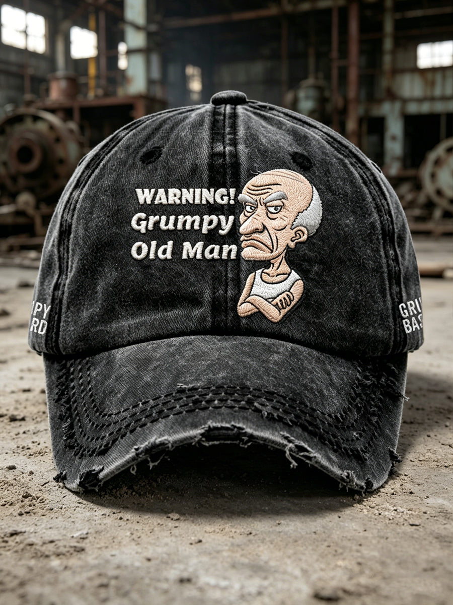 Chapeau délavé imprimé Grumy Old Man Homme