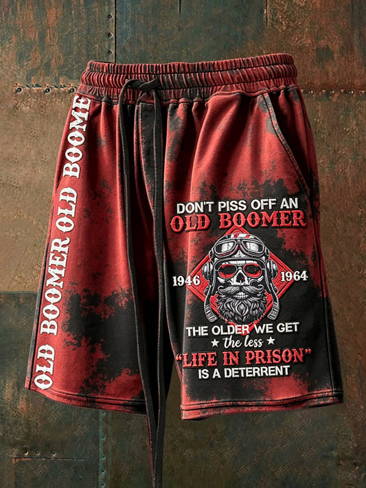 Shorts à cordon pour hommes, style vieux grognon