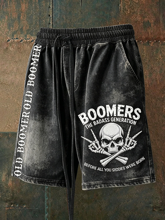 Short Don't Piss Off Old Peopel Imprimé à Cordon Homme
