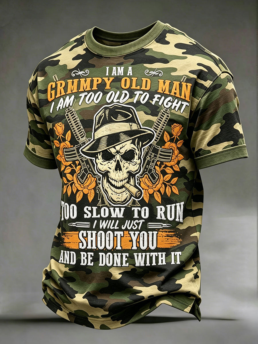 T-shirts camo 'I'm a grumpy old man'