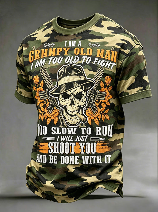 T-shirts camo 'I'm a grumpy old man'