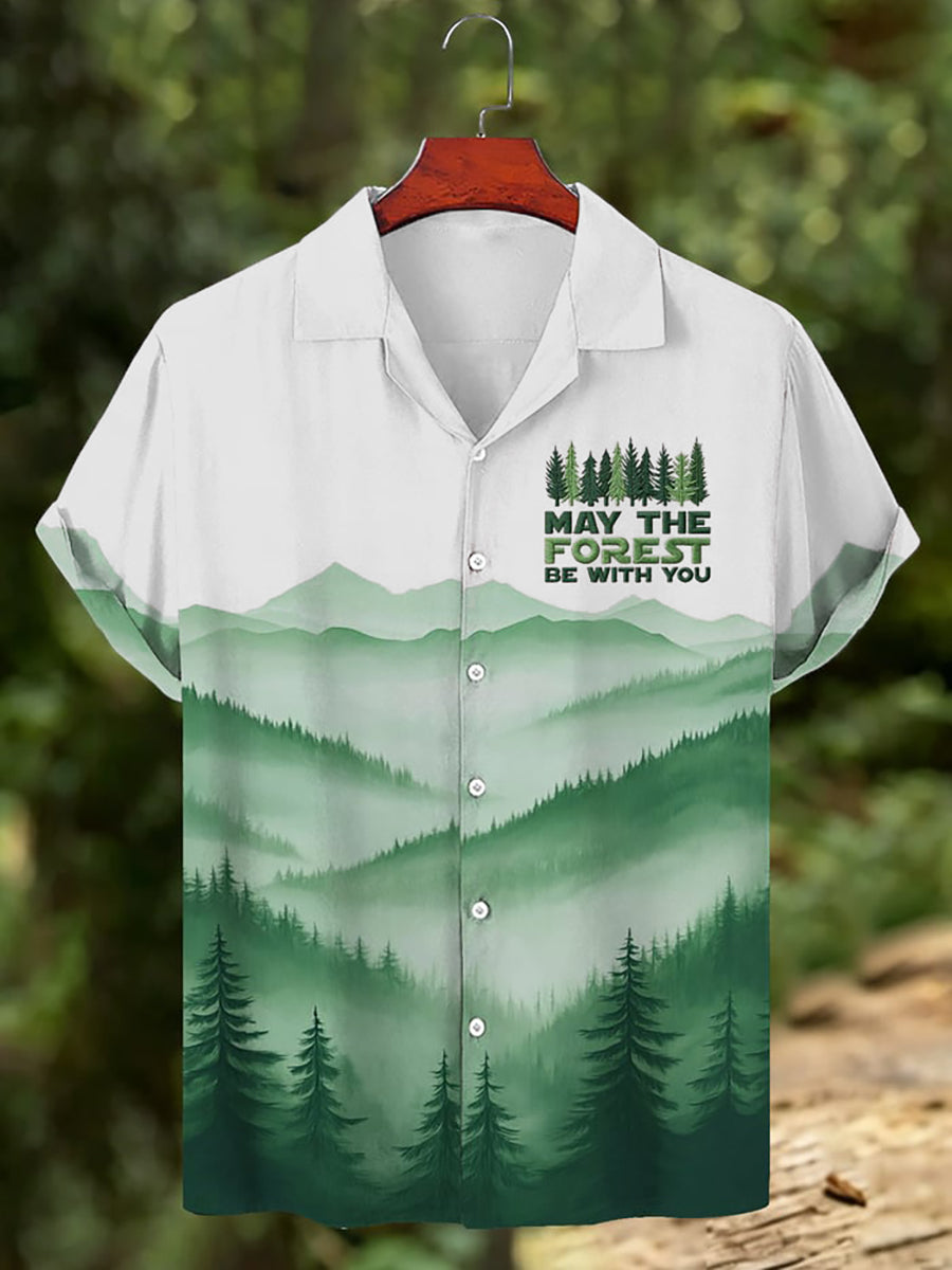 Chemise pour hommes avec imprimé «Que la forêt soit avec toi»
