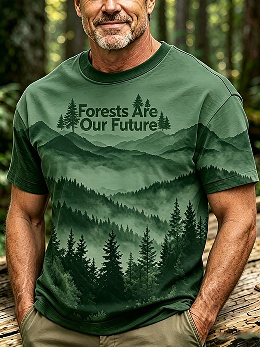 T-shirt pour hommes avec imprimé sur la conservation des forêts
