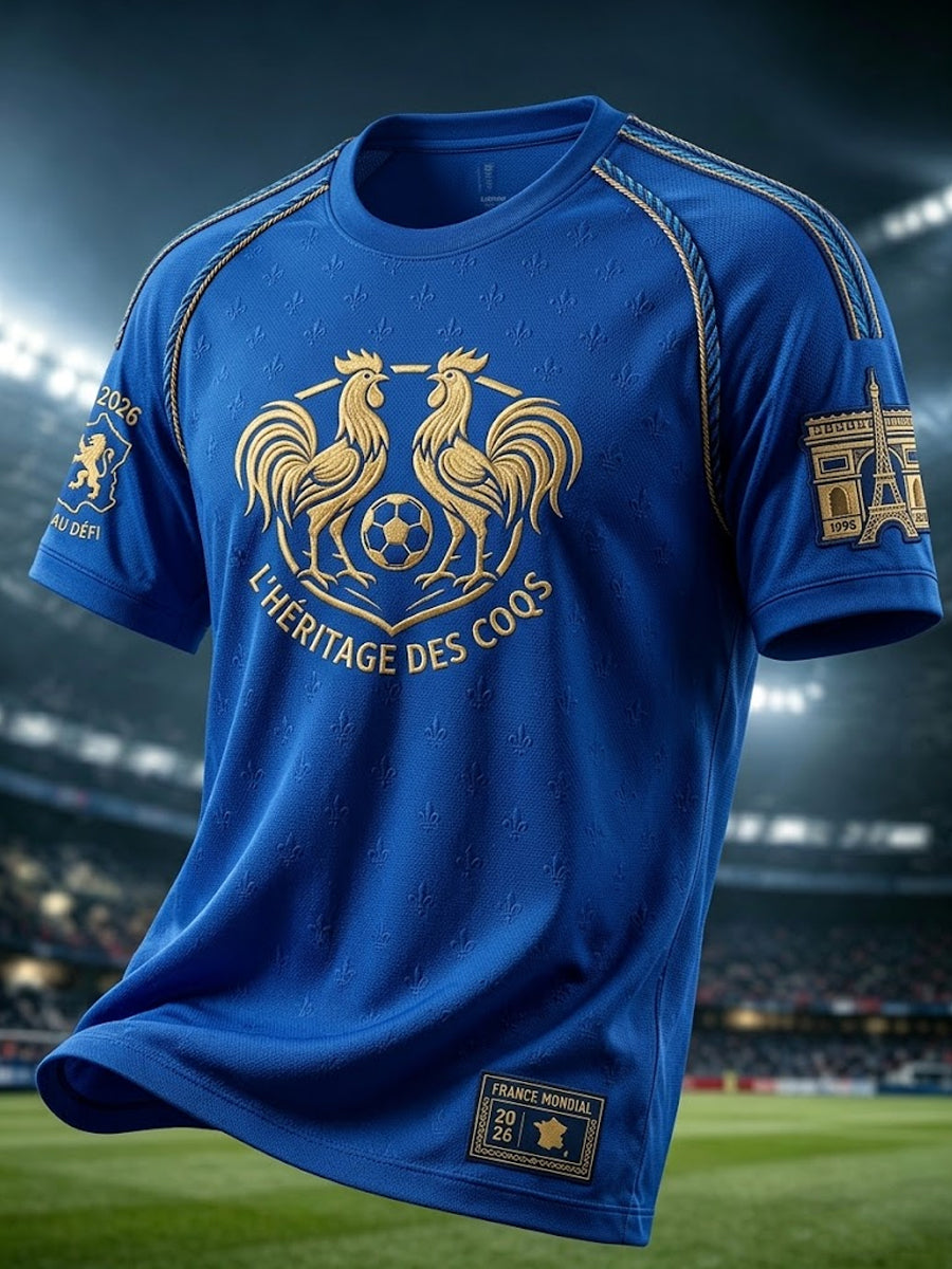 T-shirt décontracté match de football Retro France 2026