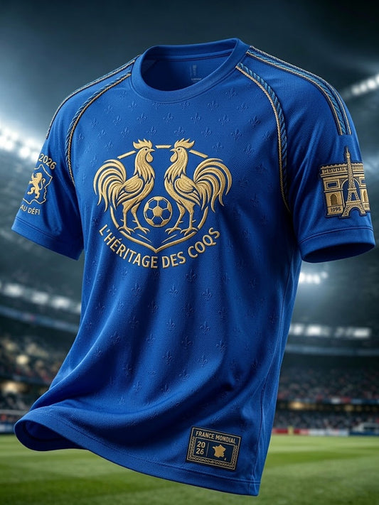 T-shirt décontracté match de football Retro France 2026