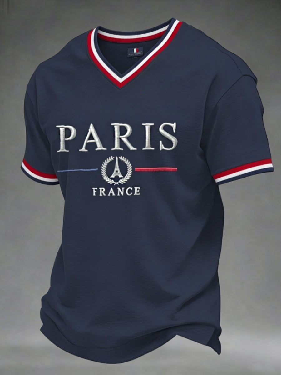 T-shirt à col en V pour hommes